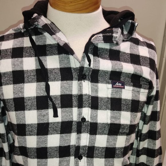 Aeropostale Lightweight Hooded Checkered Jacket Size M - EUC - Picture 2 of 8